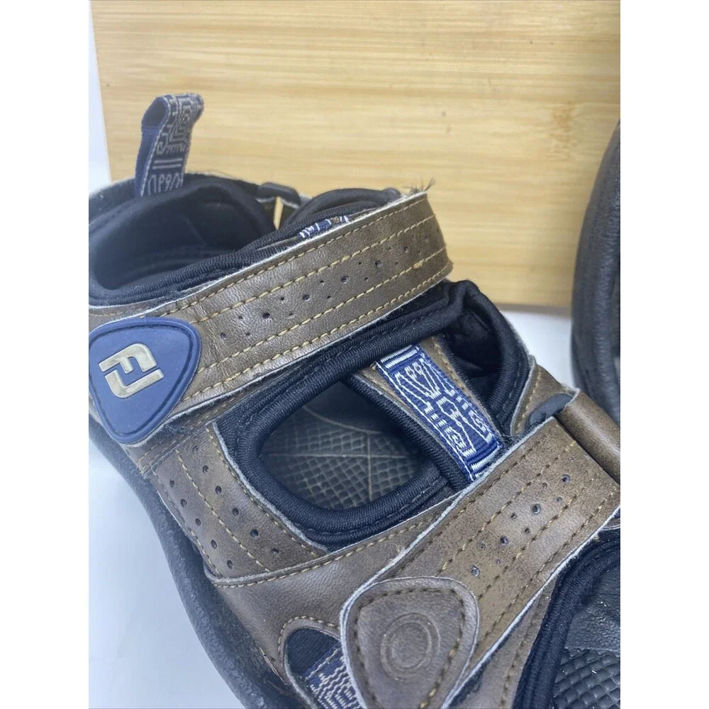 Footjoy Golf Sandals Brown Leather Spiked Shoes Men’s Size 7M 45641 Foot Joy